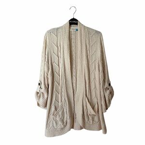 ⭐️ Anthropologie Sparrow ($118) Cotton Boho Button Sleeve Cardigan - PTP 23